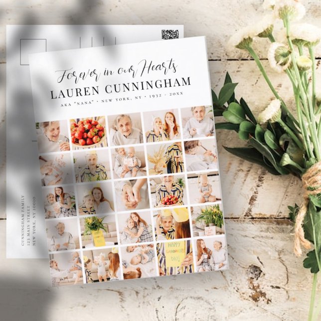 Postal Memorial Modern Simple Minimalist 25 Photo Collage (Subido por el creador)