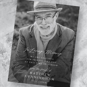 Postal Memorial Moderno Simple En Memoria Amorosa Foto