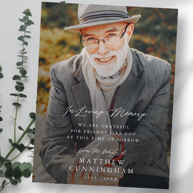 Postal Memorial Moderno Simple En Memoria Amorosa Foto (Subido por el creador)