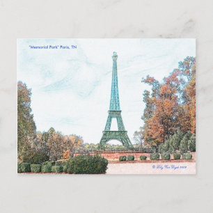 Postal "Memorial Park" París, TN,