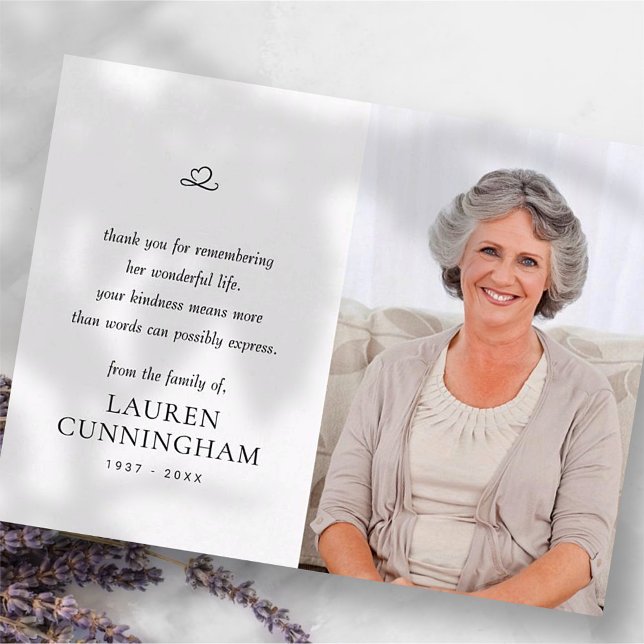 Postal Memorial Simple Minimalista Moderno Foto (Subido por el creador)