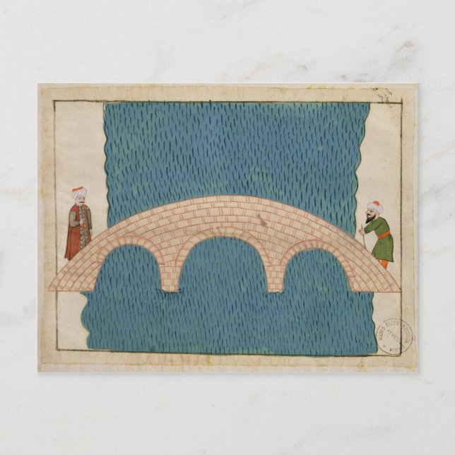 Postal Memorie Turchesche que representa el puente de Gál (Anverso)