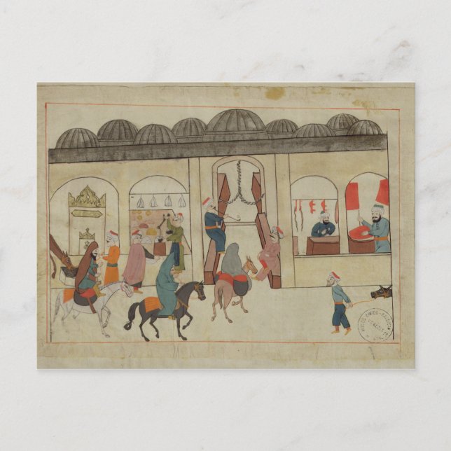 Postal Memorie Turchesche' representando el mercado en (Anverso)