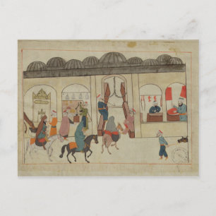 Postal Memorie Turchesche' representando el mercado en