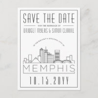 Memphis Boda | Estilizado Skyline Guardar la fecha