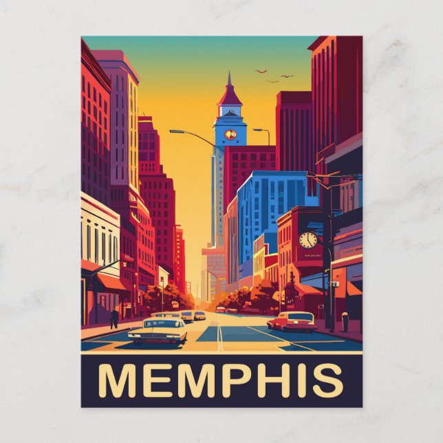 Postal Memphis, calles de la ciudad, viajes (Anverso)