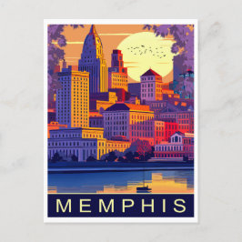 Postal Memphis, río Misisipi, viajes