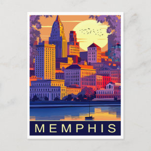 Postal Memphis, río Misisipi, viajes