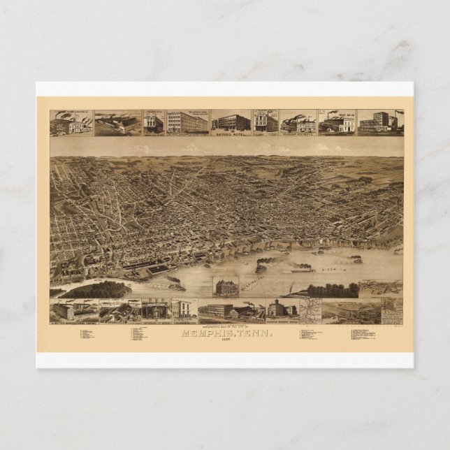 Postal Memphis Tennessee 1887 (Anverso)