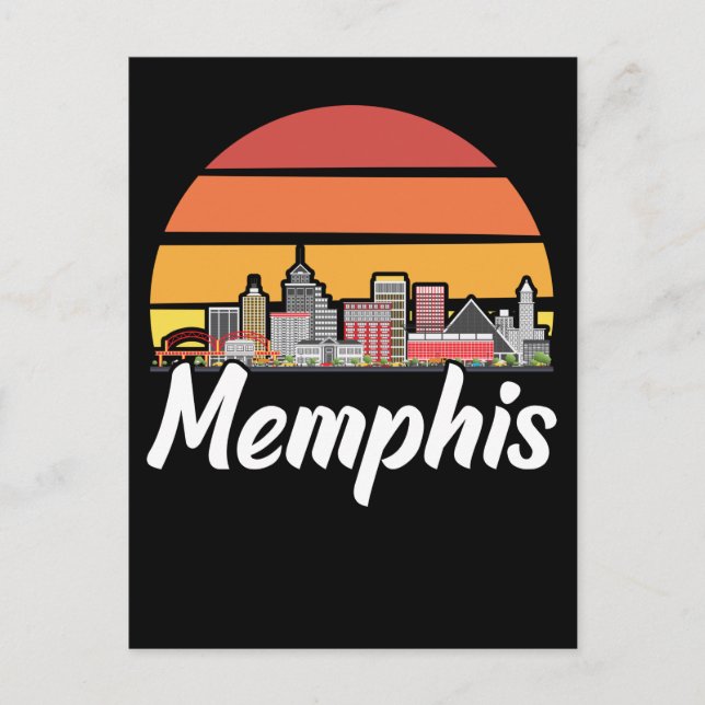 Postal Memphis Tennessee Retro City Skyline (Anverso)