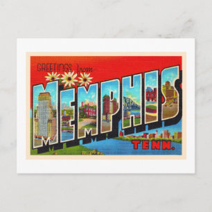 Postal Memphis Tennessee TN Vintage Letra carta grande po