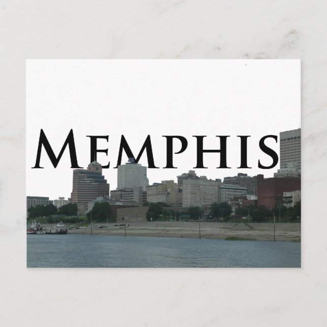 Postal Memphis TN Skyline con Memphis el cielo (Anverso)