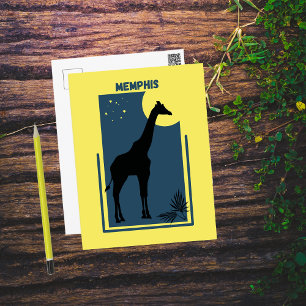 Postal Memphis Zoo Tennessee Vintage Giraffe