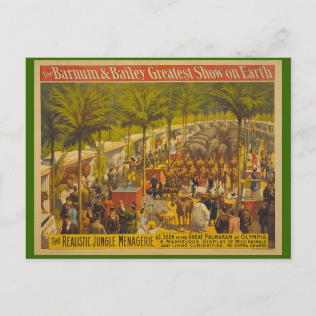 Postal Menagerie en Olympia Circus Poster (Anverso)