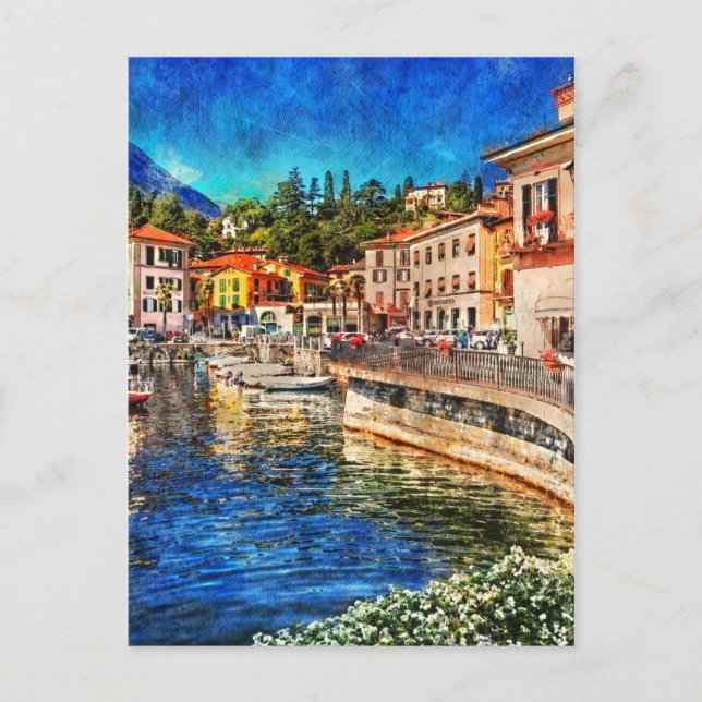 Postal Menaggio en el lago Como, Italia (Anverso)