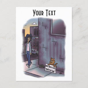 Postal Mendigando gato