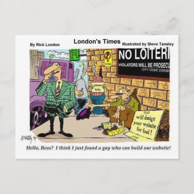 Postal Mendigar 4 diseños web Diversos regalos y objetos  (Anverso)