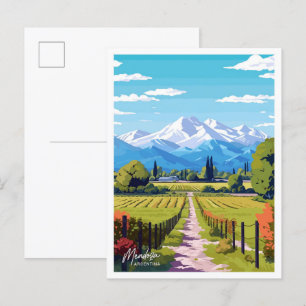 Postal Mendoza Argentina ilustracion de Viajes de Arte