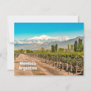 Postal Mendoza, bodega argentina, montañas