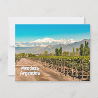 Postal Mendoza, bodega argentina, montañas