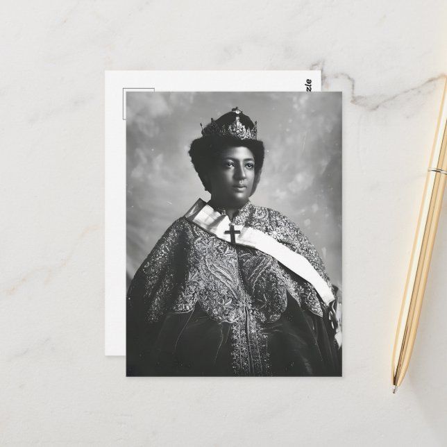 Postal Menen Asfaw Queen Africa Empress Selassie I Roots (Anverso/Reverso In Situ)