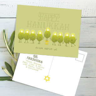 Postal Menorá de Hanukkah Aceitunas, Grupo Verde