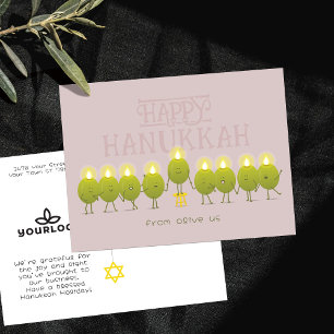Postal Menorá de Hanukkah Aceitunas   Logotipo de la empr