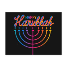 Menorá de Hanukkah Feliz Neon
