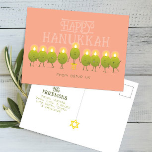 Postal Menorá de Hanukkah Olivas, Grupo Melocotón