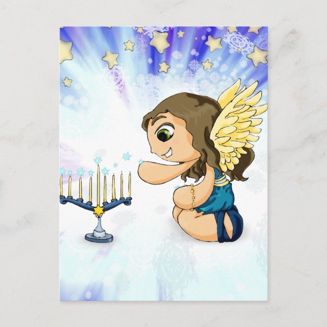 Postal Menorah Angel (Anverso)