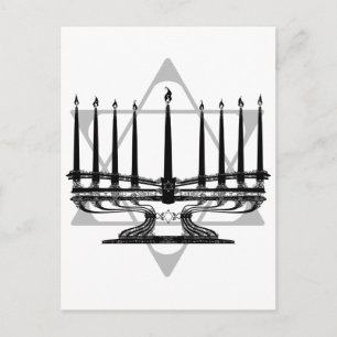 Postal Menorah y estrella