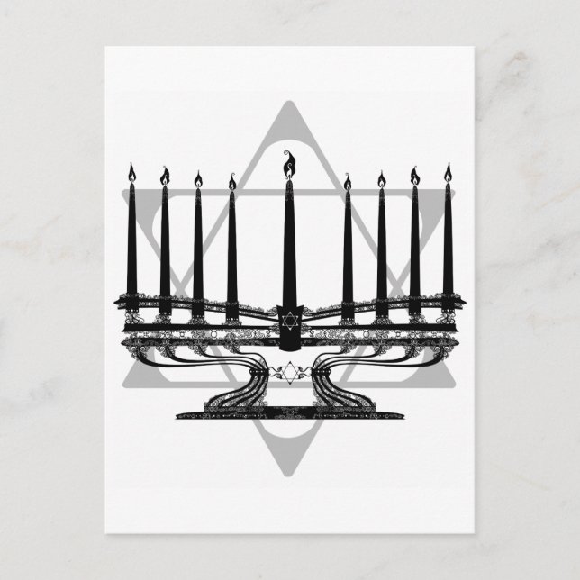 Postal Menorah y estrella (Anverso)