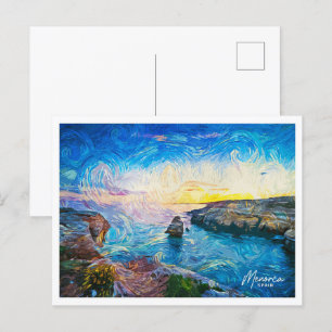 Postal Menorca España Hermoso paisaje de pintura al óleo