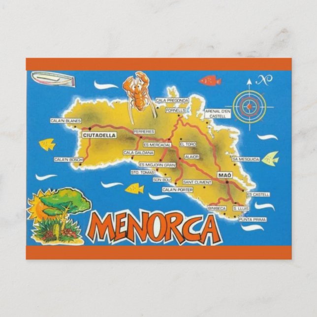Postal Menorca España Ilustrada (Anverso)