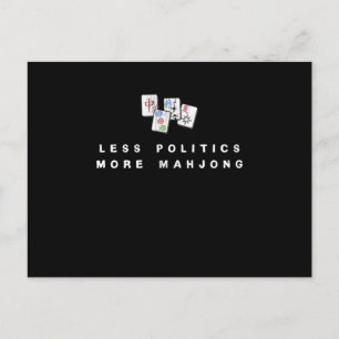 Postal Menos política Más Mahjong Funny Mahjong Gift Desi