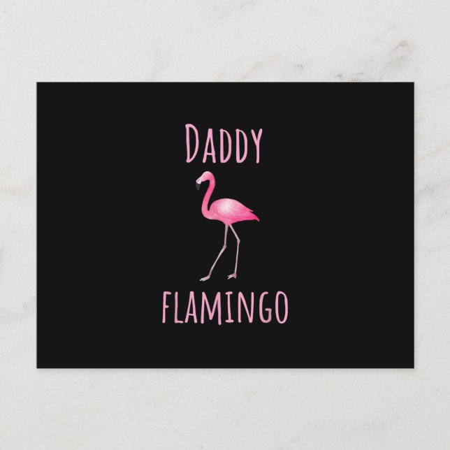 Postal Mens Flamingo Regalo Papi Flamingo Ave Rosa Verano (Anverso)