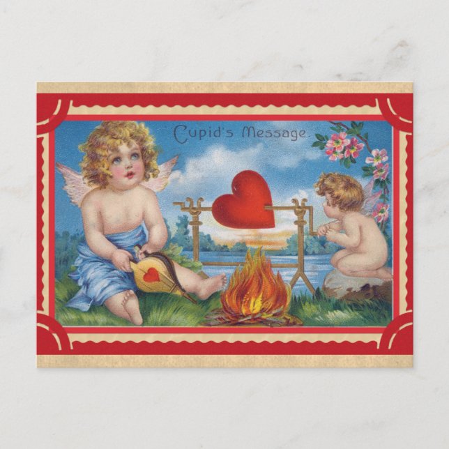 Postal Mensaje cupido del Día de San Valentín de la cosec (Anverso)