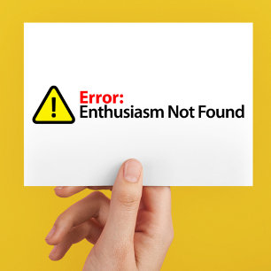 Postal Mensaje de Error - Entusiasmo No Encontrado