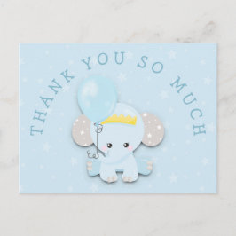 Postal Mensaje de la dirección del elefante azul lindo Gr