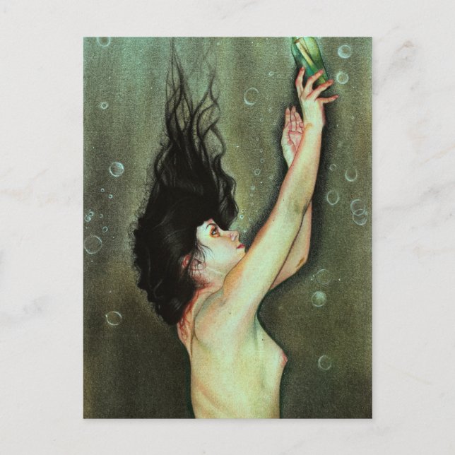 Postal Mensaje de la Sirenita en una botella (Anverso)