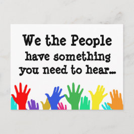 Postal Mensaje de manos levantadas a funcionarios electos