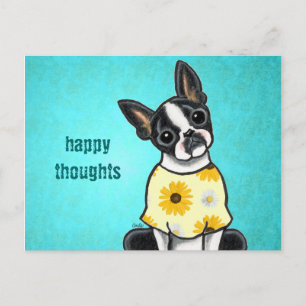 Postal Mensaje de Personalizado Sunny Boston Terrier