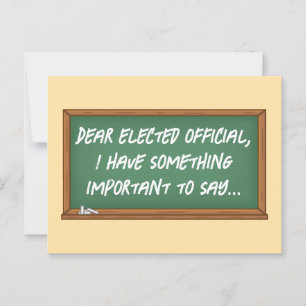 Postal Mensaje de pizarra a los funcionarios electos