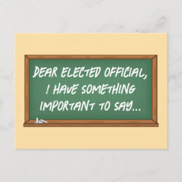 Postal Mensaje de pizarra a los funcionarios electos