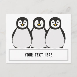 Postal Mensaje de texto de Personalizado de pingüinos