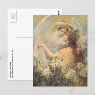 Postal Mensaje del Ángel por George Swinstead, Arte Antig
