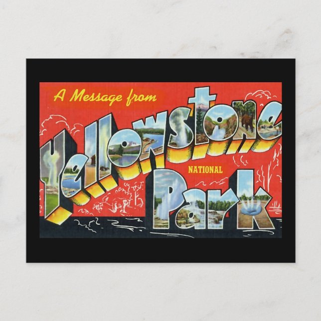 Postal Mensaje del Parque Nacional Yellowstone (Anverso)