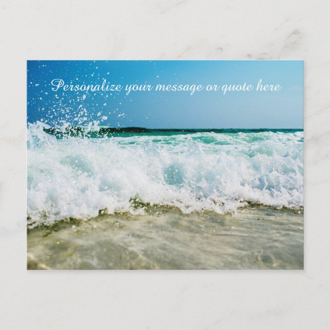 Postal Mensaje personalizado de las olas oceánicas que ca (Anverso)