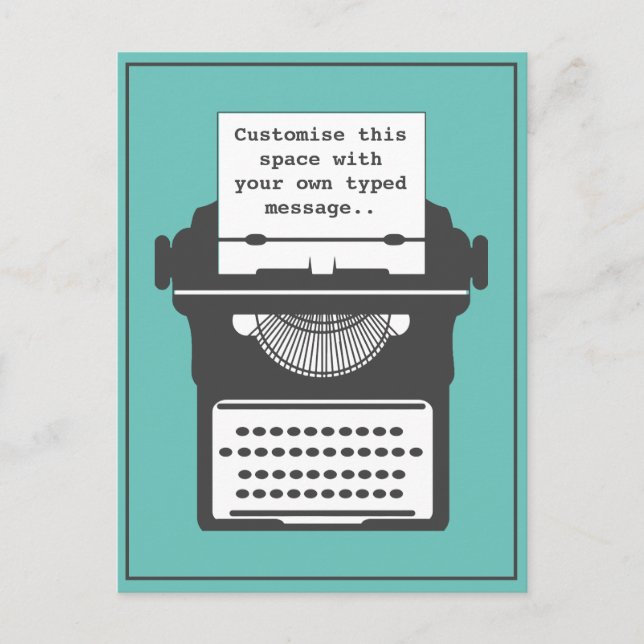 Postal Mensaje Verde azulado del Personalizado de máquina (Anverso)