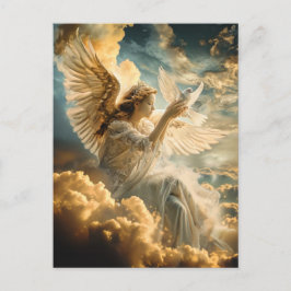 Postal Mensajeros de Paz Ángel con Paloma Blanca